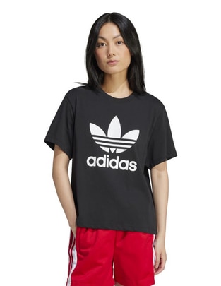Playera manga corta Adidas Originals Trfl Tee Boxy cuello redondo para mujer