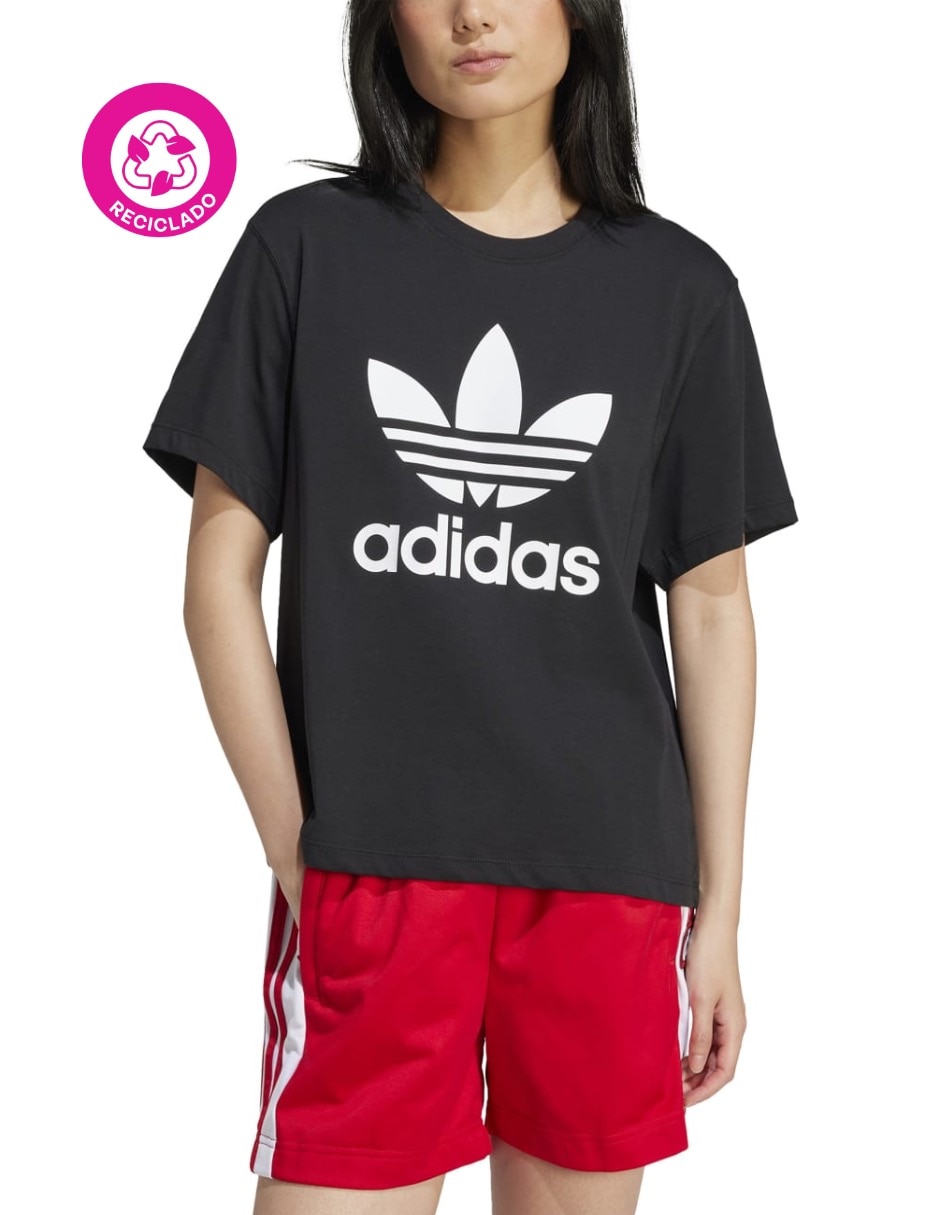 Playera manga corta Adidas Originals Trfl Tee Boxy cuello redondo para mujer