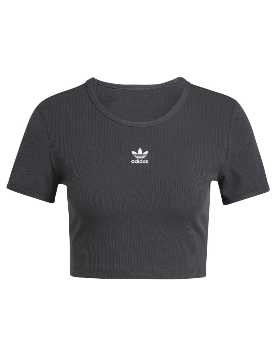 Playera manga corta Adidas Originals Ess Rib Tee cuello redondo para mujer