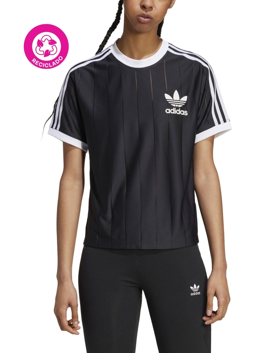 Playera manga corta Adidas Originals 3 S Pnst Tee cuello redondo para mujer