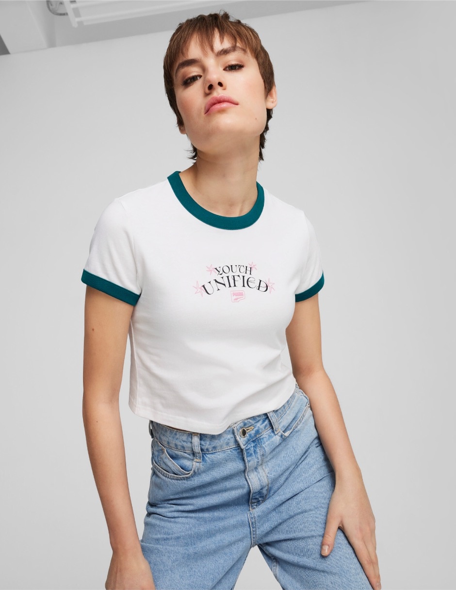 Playera manga corta Downtown cuello redondo mujer Playera manga corta Downtown cuello redondo mujer