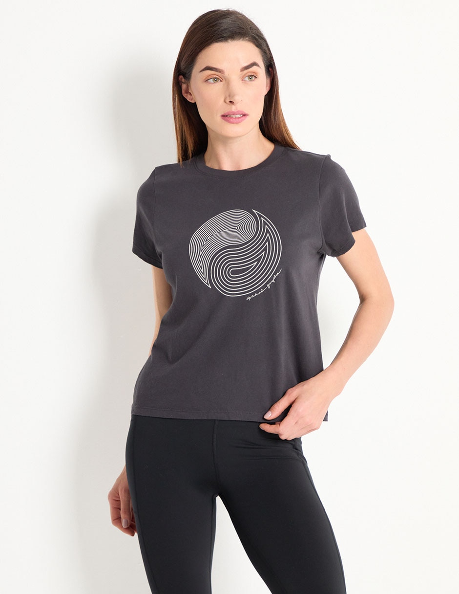 Playera manga corta cuello redondo para mujer 1