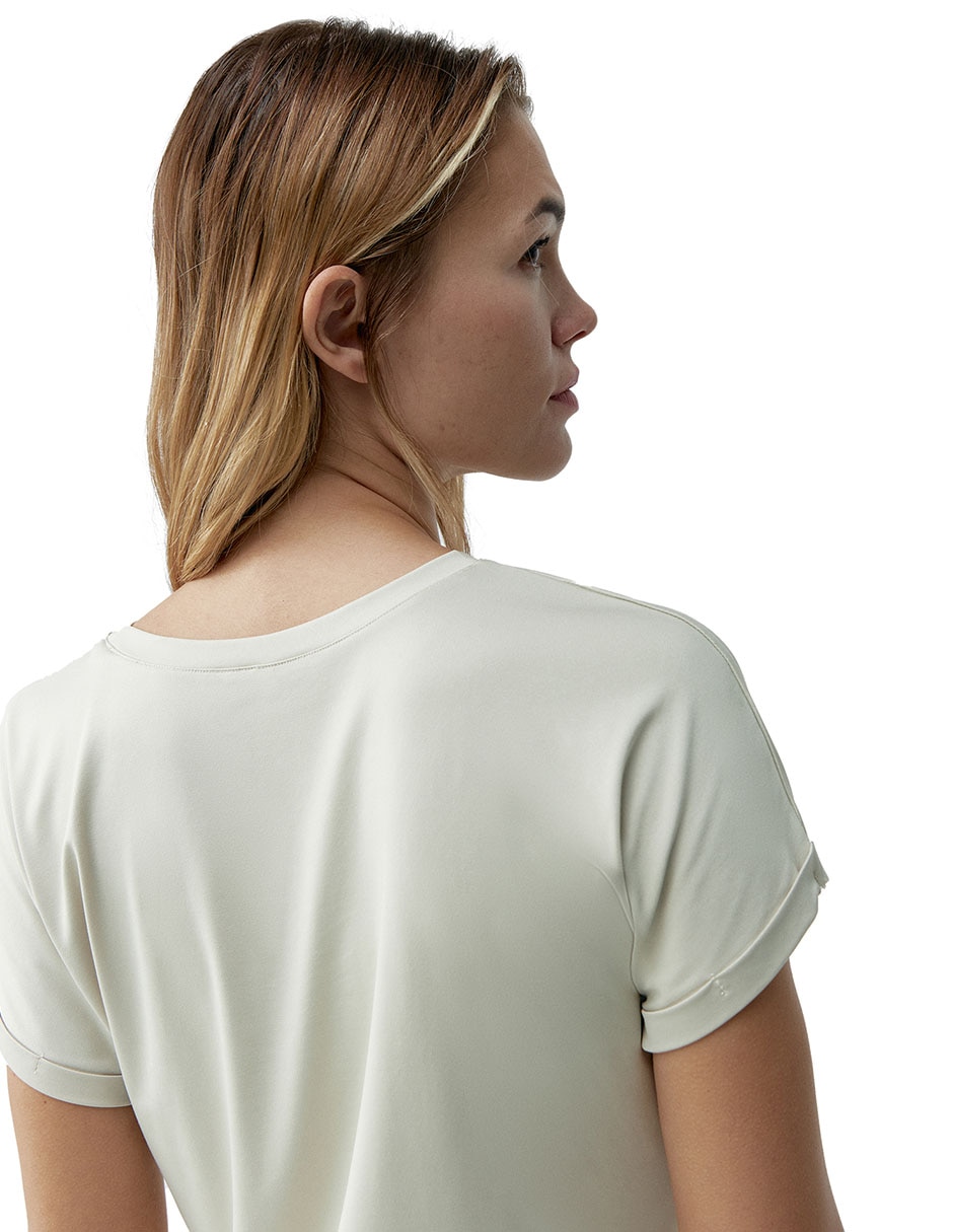 Playera manga corta Born cuello redondo para mujer