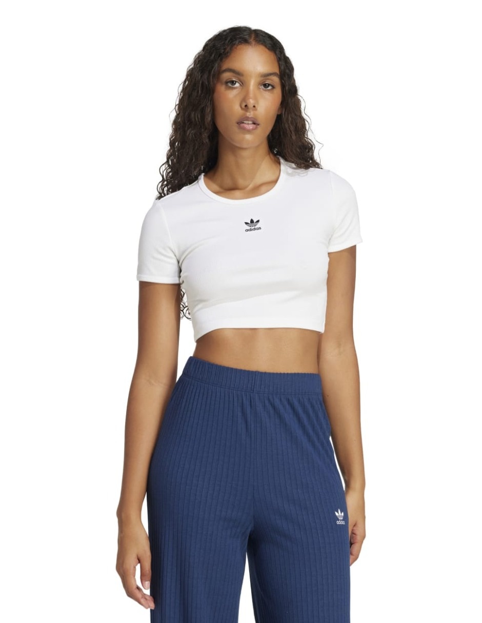 Playera manga corta Adidas Originals Trefoil Essentials cuello redondo para mujer
