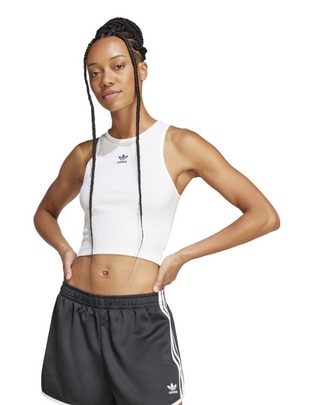 Playera tank Trefoil Essentials cuello redondo para mujer Playera tank Trefoil Essentials cuello redondo para mujer