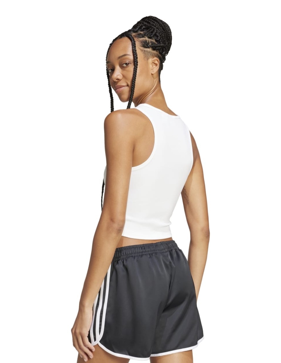 Playera tank Adidas Originals Trefoil Essentials cuello redondo para mujer
