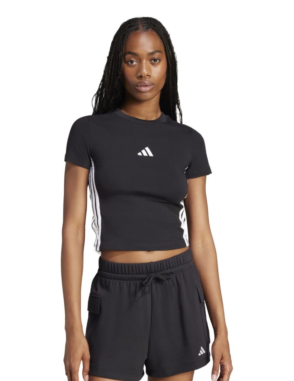 Playera manga corta Esenciales cuello redondo para mujer Playera manga corta Esenciales cuello redondo para mujer