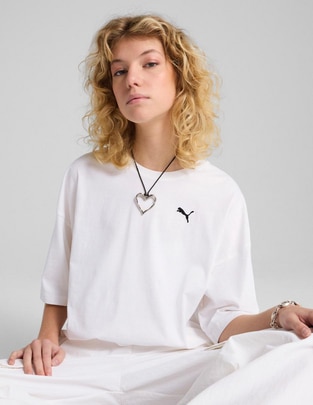 Playera manga corta Wardrobe Ess Oversized cuello redondo para mujer
