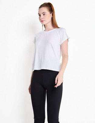 Playera manga corta cuello redondo para mujer