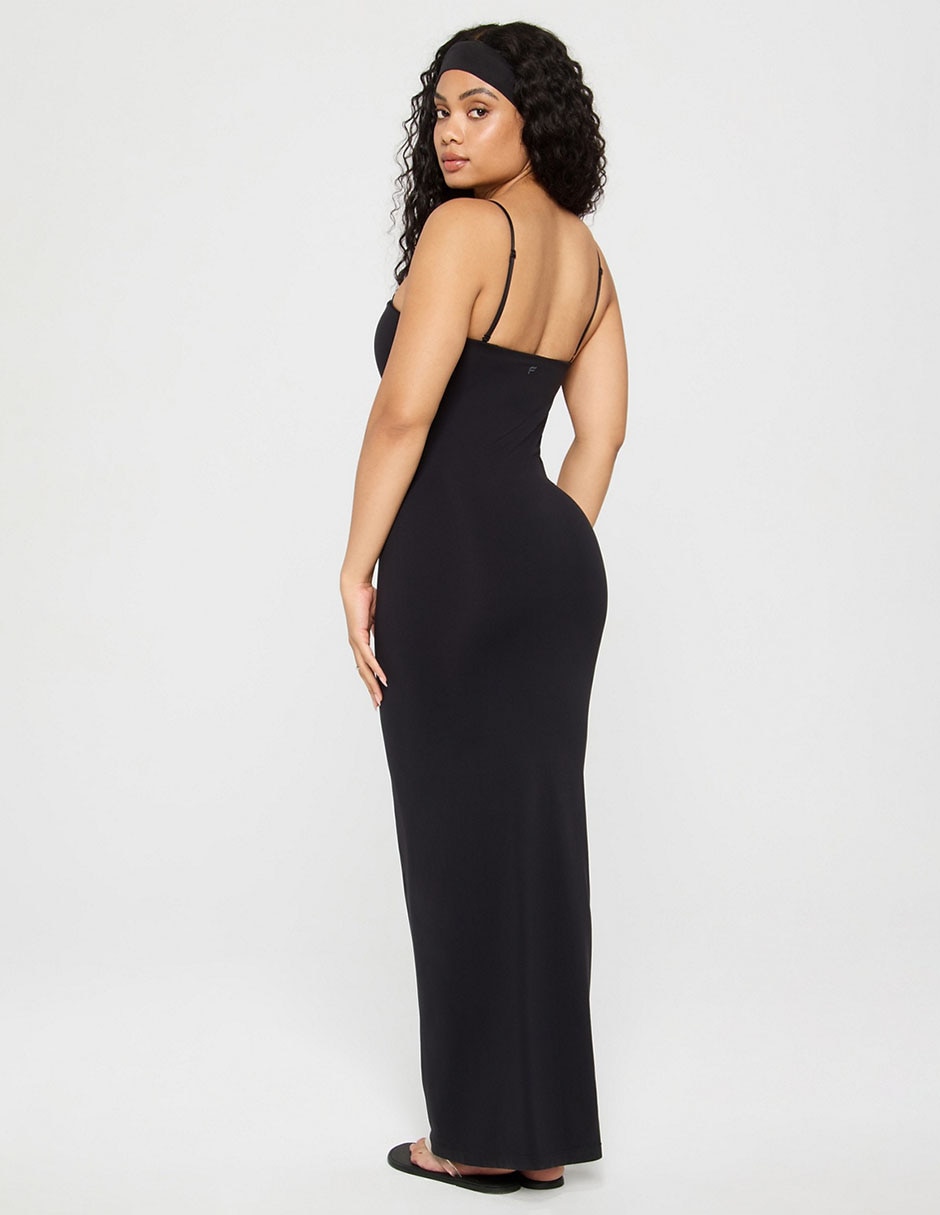 Vestido maxi de fiesta escote medio