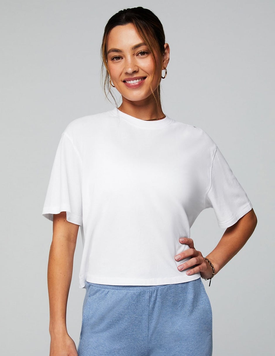 Playera manga corta cuello redondo para mujer
