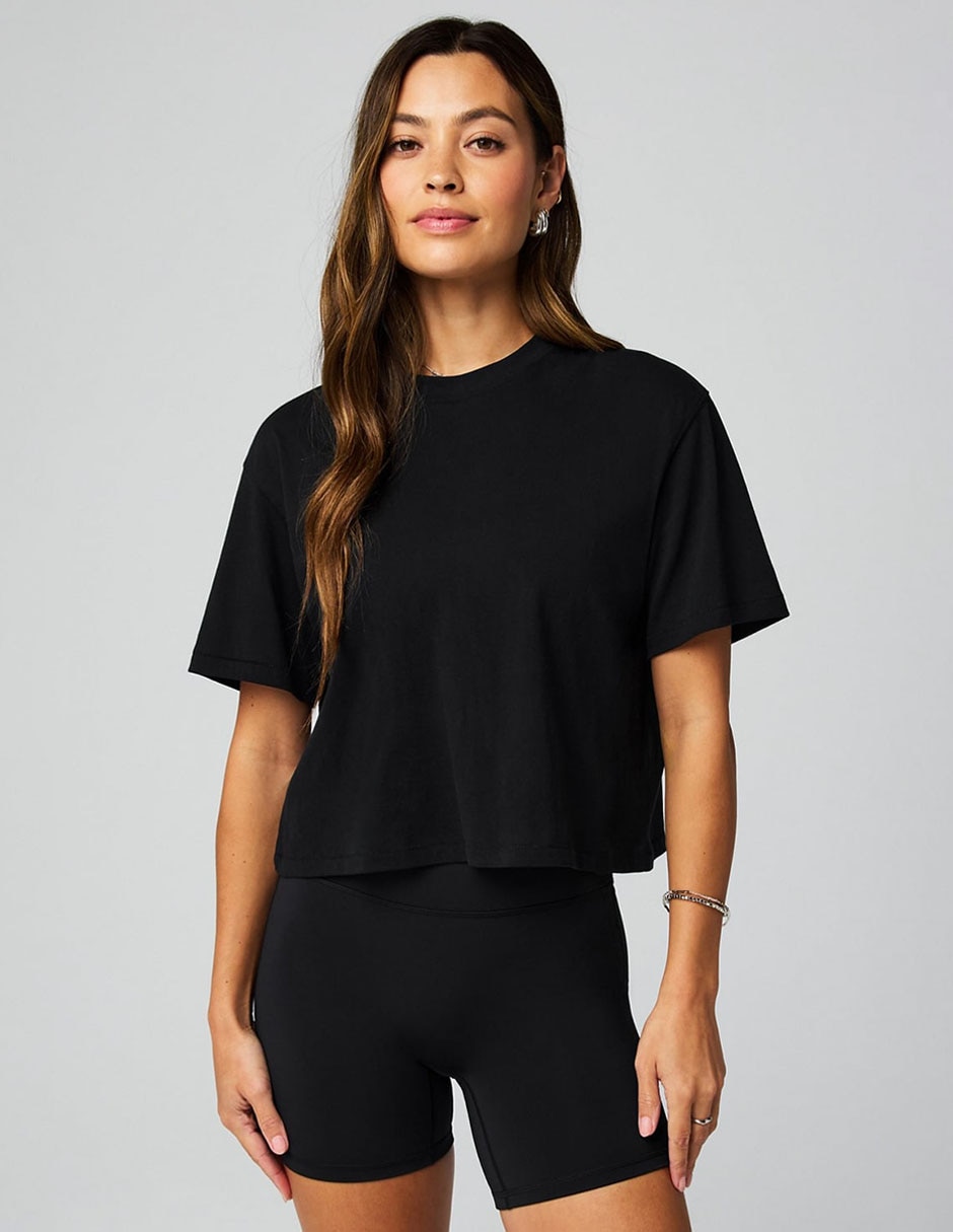 Playera manga corta cuello redondo para mujer