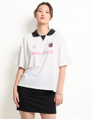 Playera manga corta Fila Soccer Inspired Top cuello polo para mujer