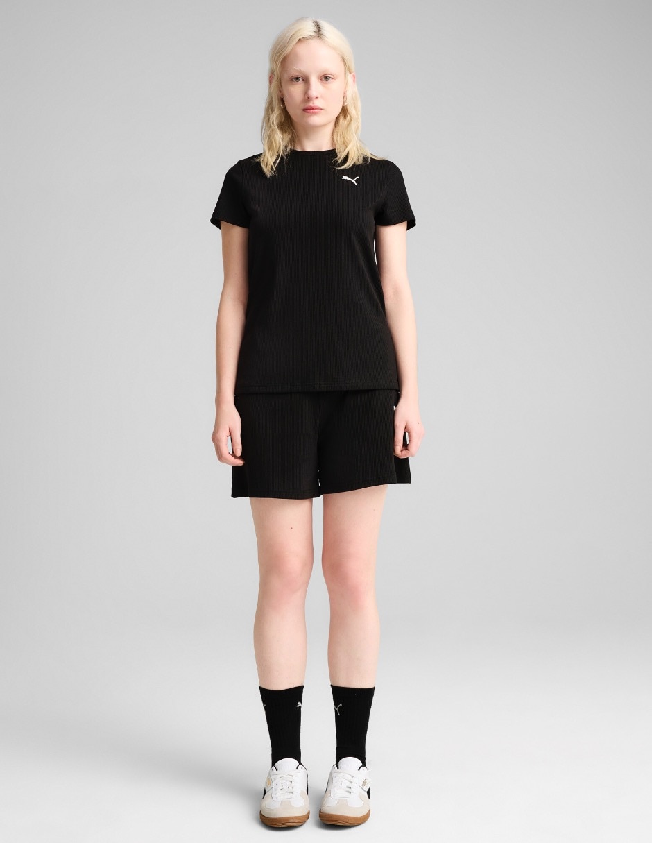 Playera manga corta Puma Ess Elevated cuello redondo para mujer