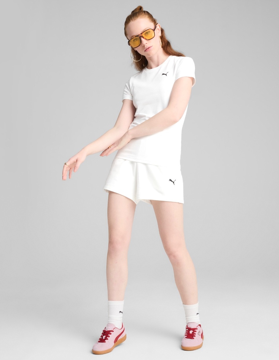 Playera manga corta Puma Wardrobe Ess cuello redondo para mujer