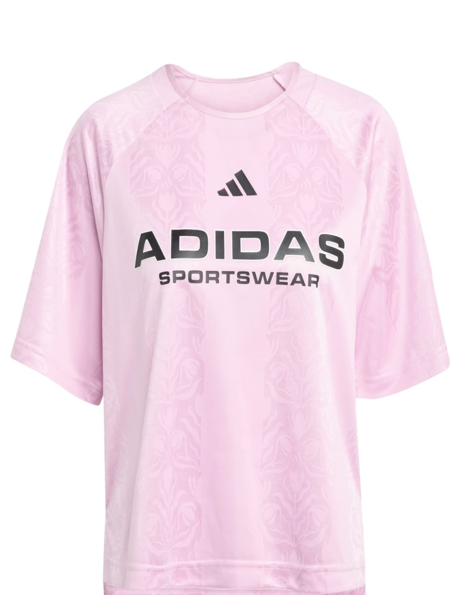 Playera manga corta Adidas Sportswear House Of Tiro cuello redondo para mujer