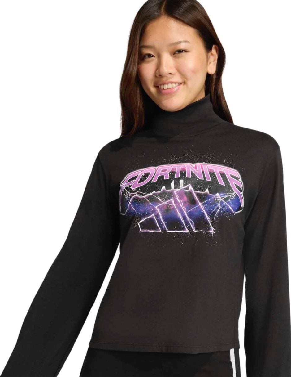 Playera manga larga Adidas Sportswear Essentials cuello alto para mujer