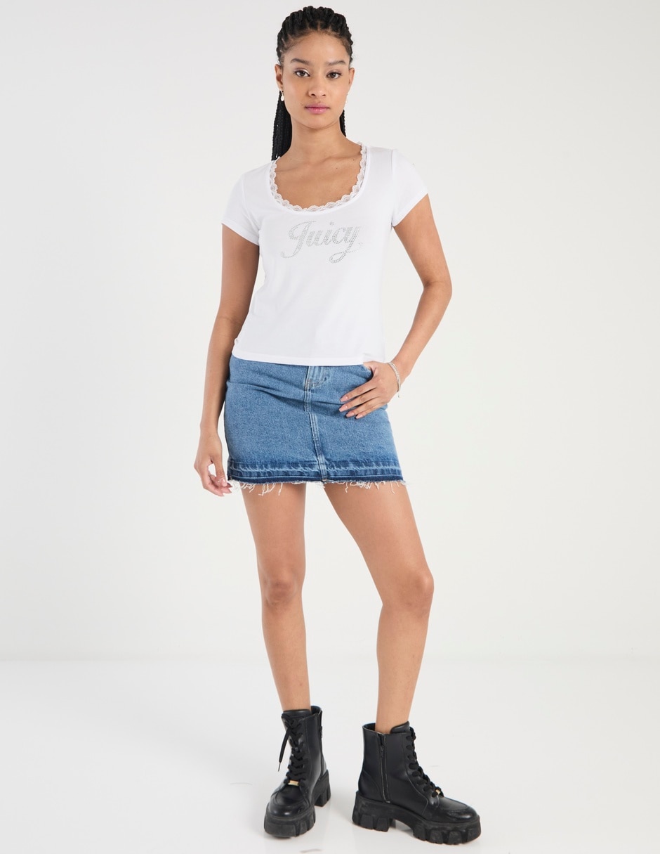 Playera manga larga J Couture Juicy cuello redondo para mujer 3