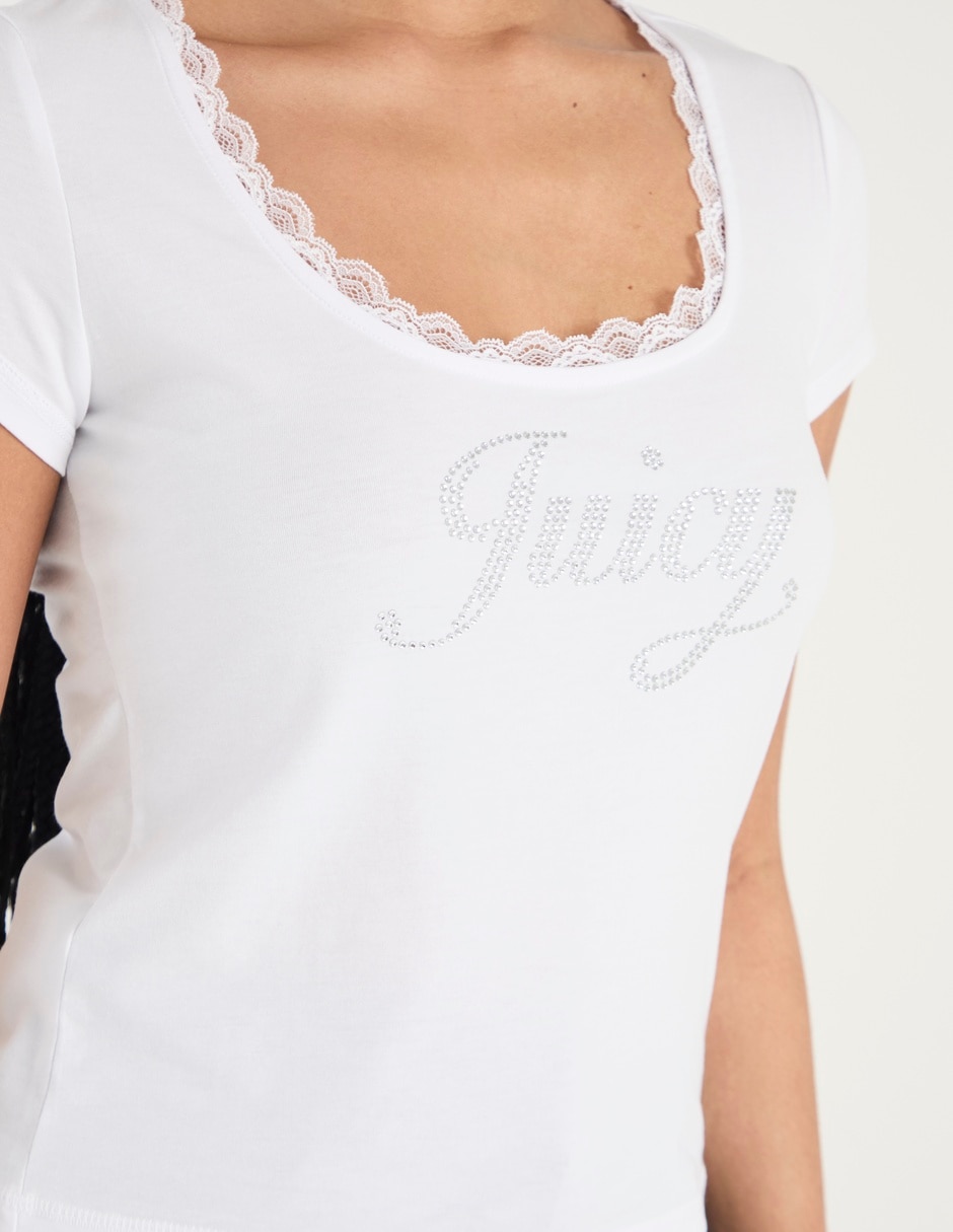Playera manga larga J Couture Juicy cuello redondo para mujer 4