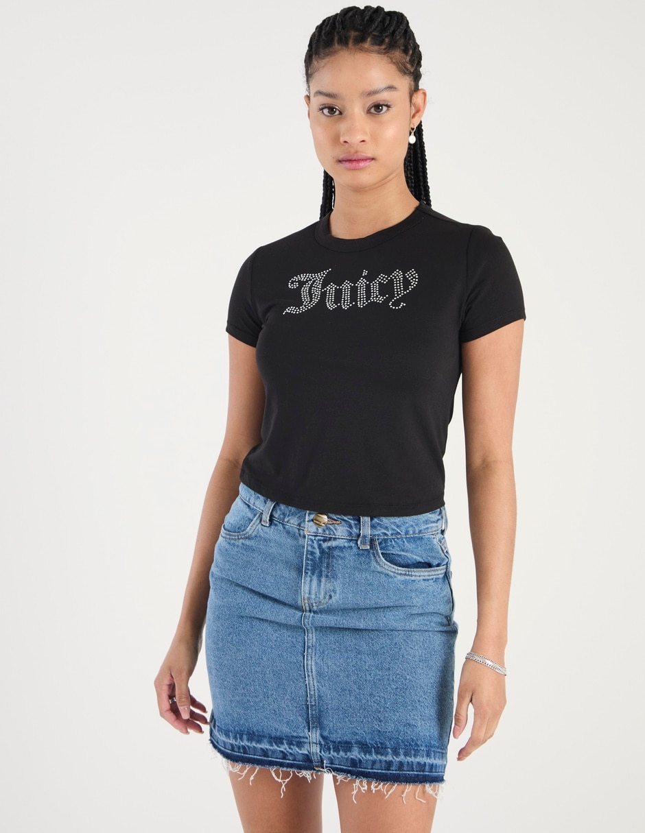 Playera manga corta cuello redondo para mujer