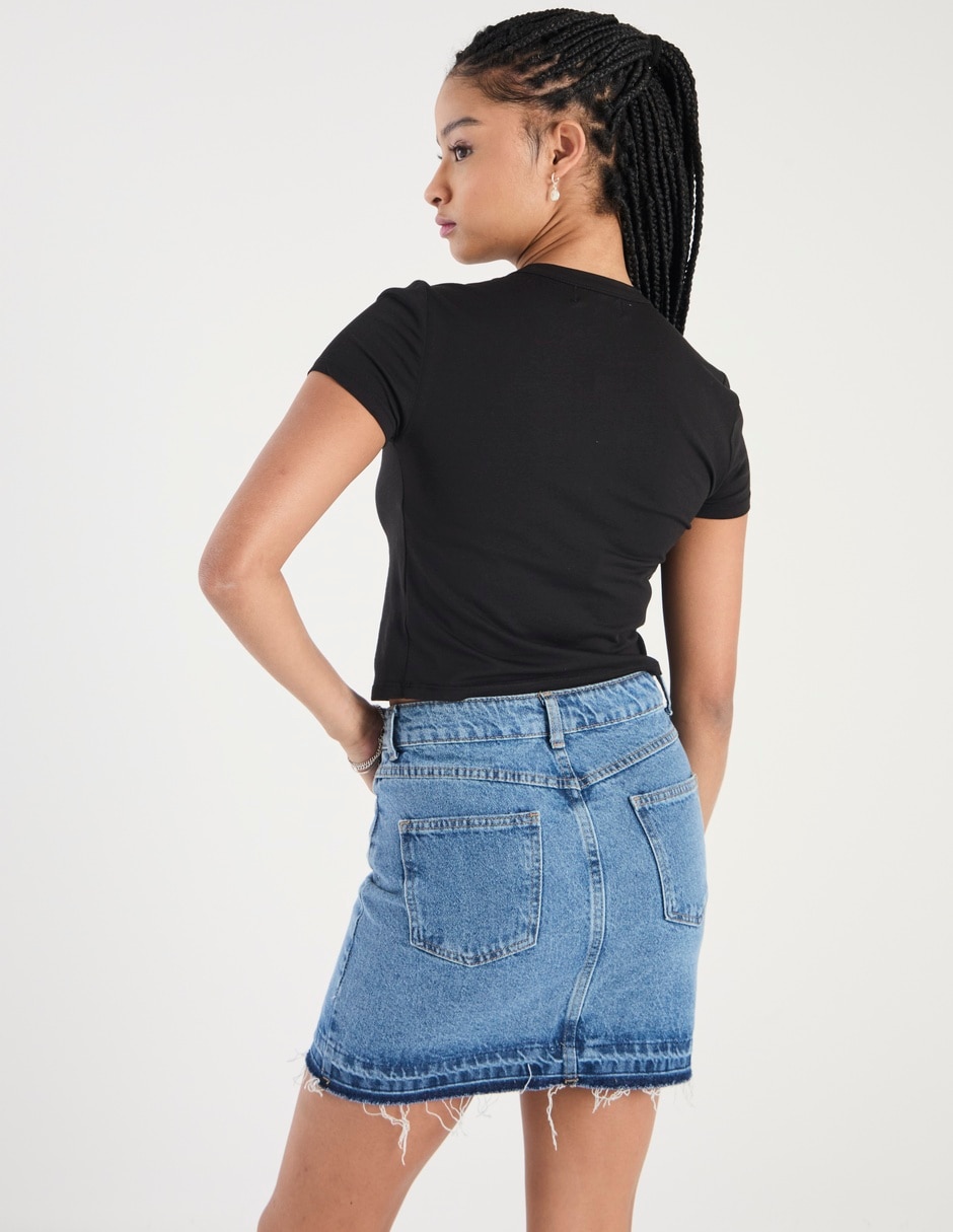 Playera manga corta J Couture cuello redondo para mujer