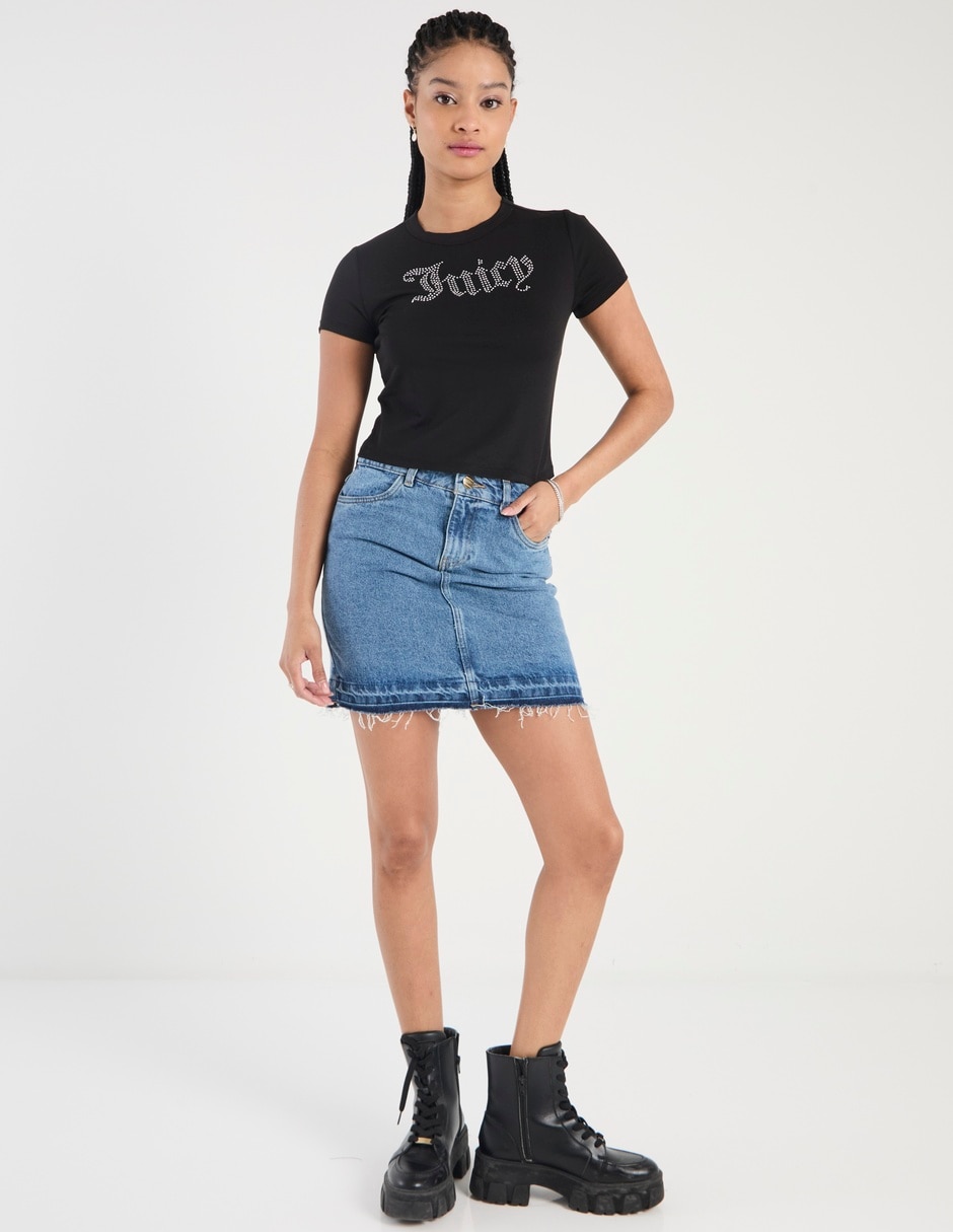 Playera manga corta J Couture cuello redondo para mujer