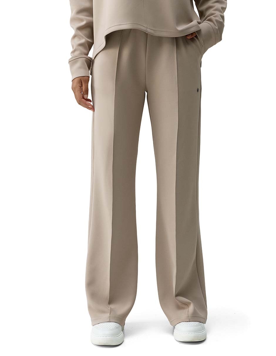 Pants straight con elástico para mujer