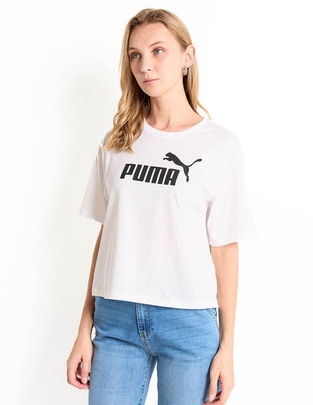 Playera manga corta Puma Essentials Foundation cuello redondo para mujer
