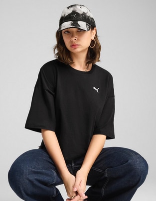 Playera manga al codo Puma Wardrobe Ess cuello redondo para mujer
