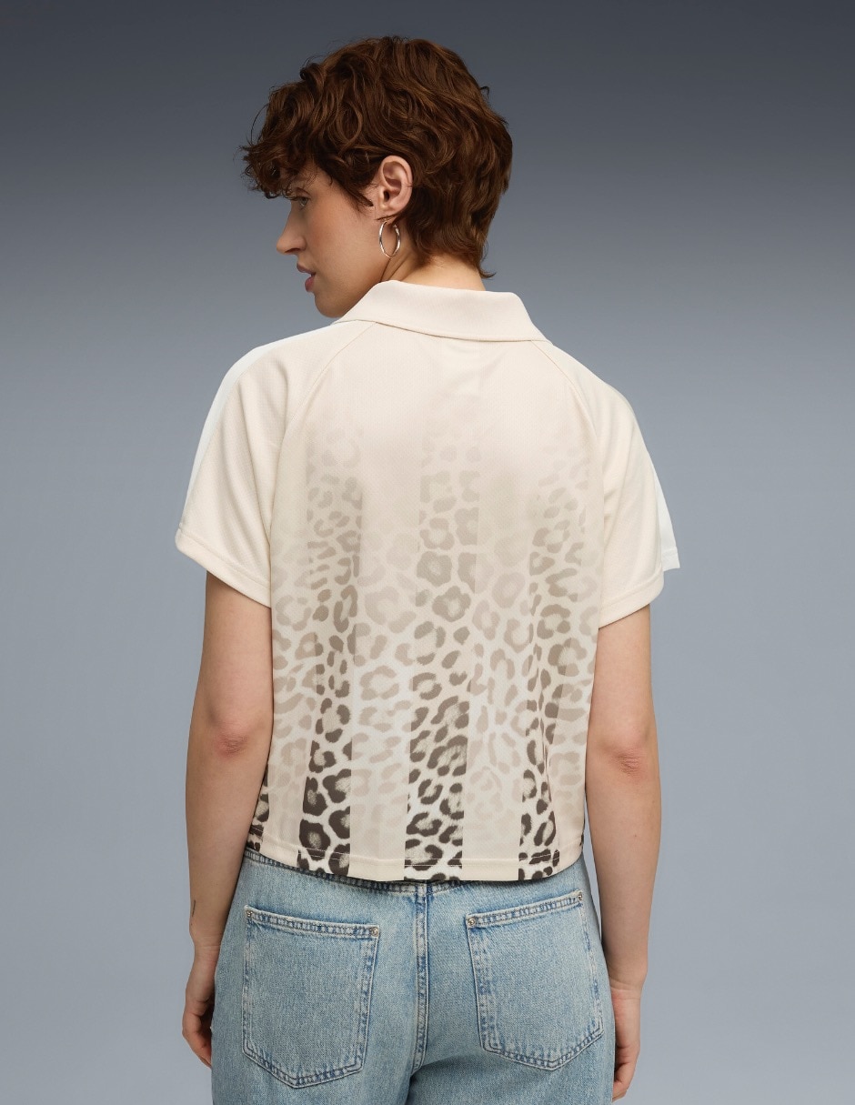 Playera manga corta Puma cuello camisero para mujer