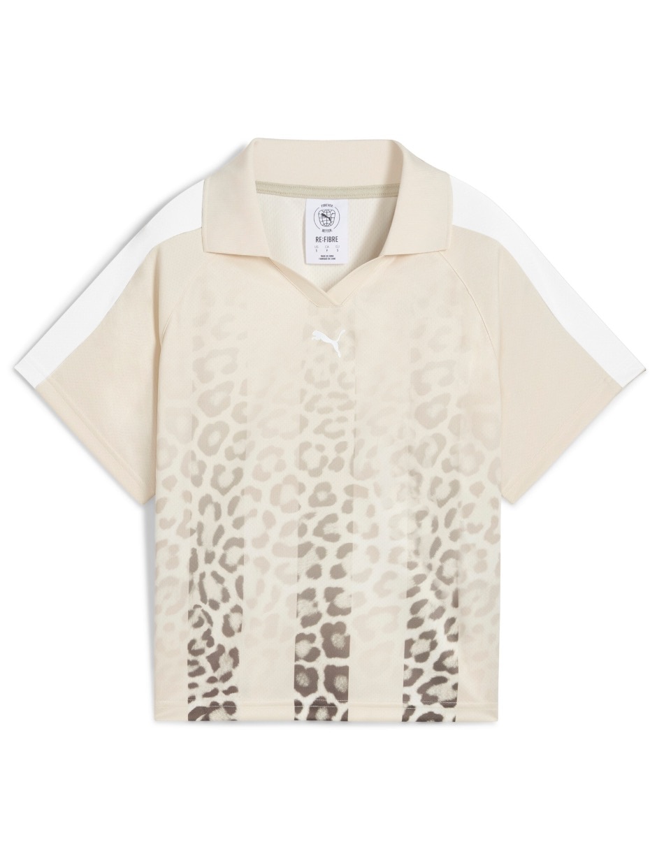Playera manga corta Puma cuello camisero para mujer
