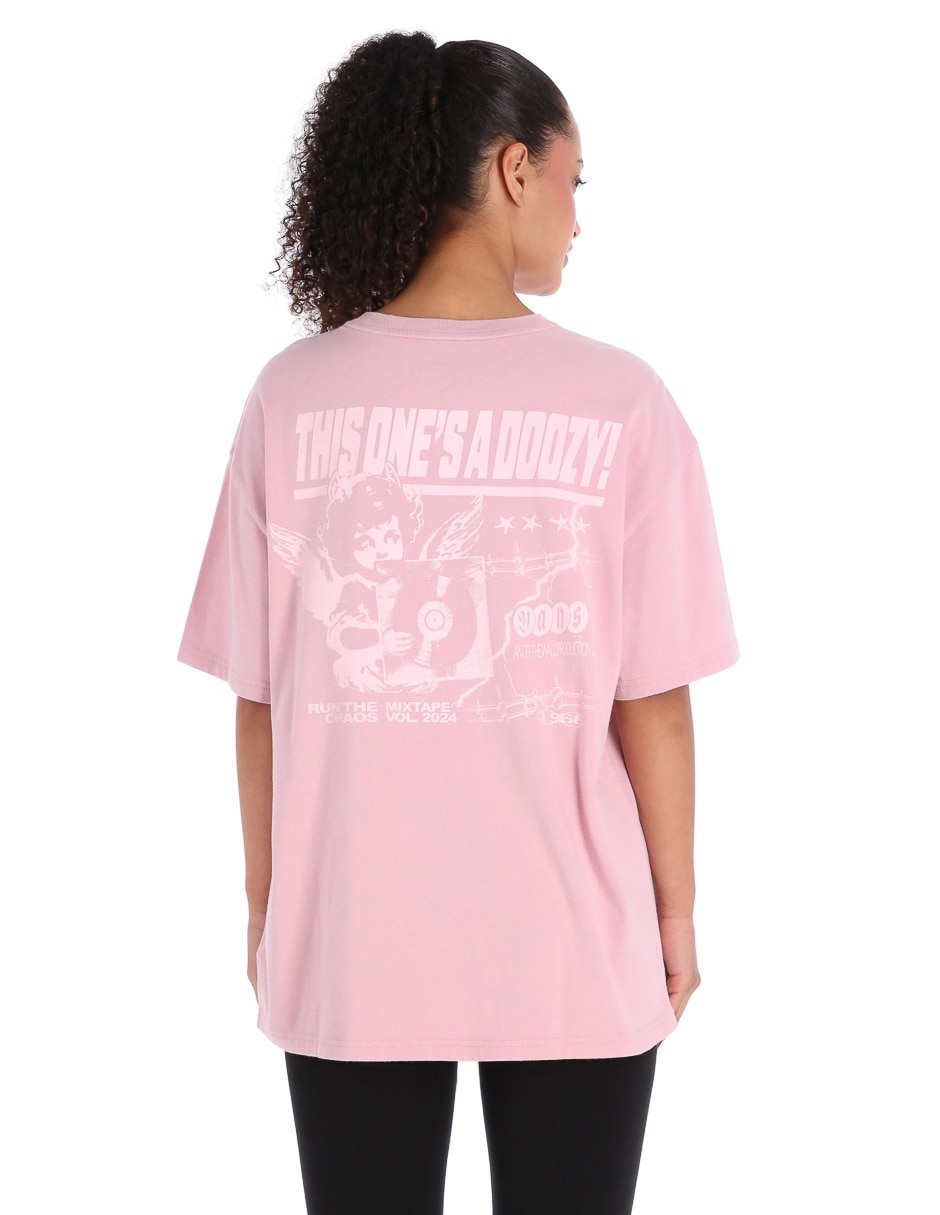 Playera manga corta Earthbound Outsized Ss cuello redondo para mujer 2