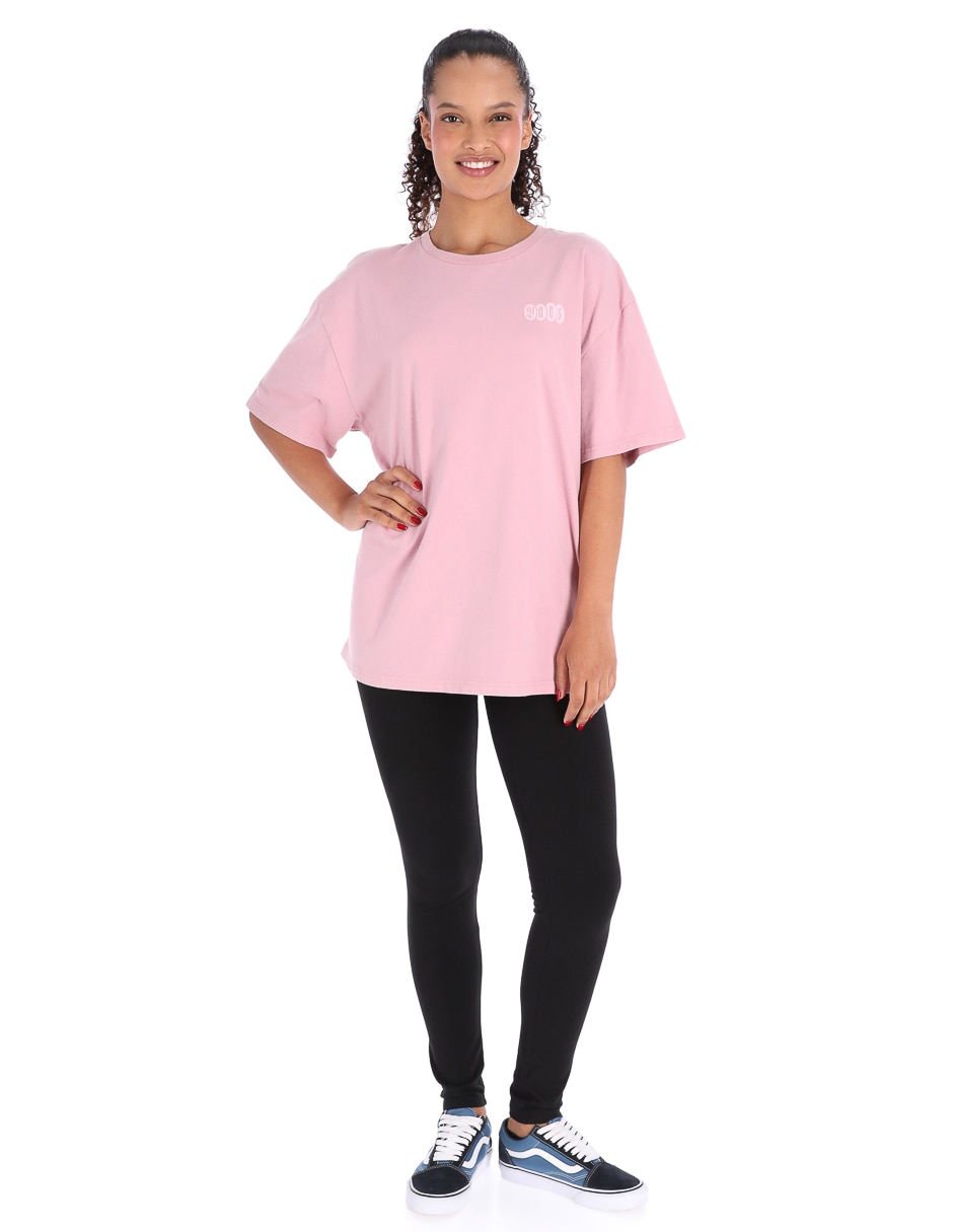 Playera manga corta Earthbound Outsized Ss cuello redondo para mujer 3