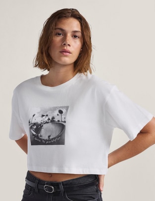 Playera manga corta Vans cuello redondo para mujer