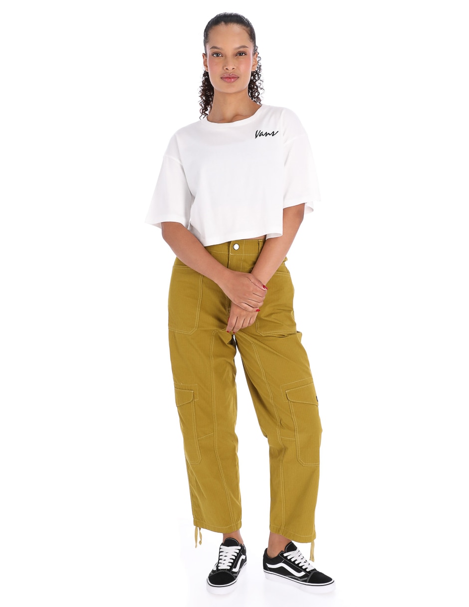 Playera manga corta Vans Classic Script cuello redondo para mujer