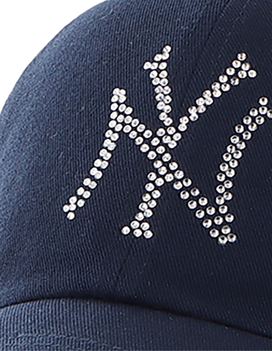 Gorra visera curva correa ajustable casual Rhinestone MLB New York Yankees para adulto 2