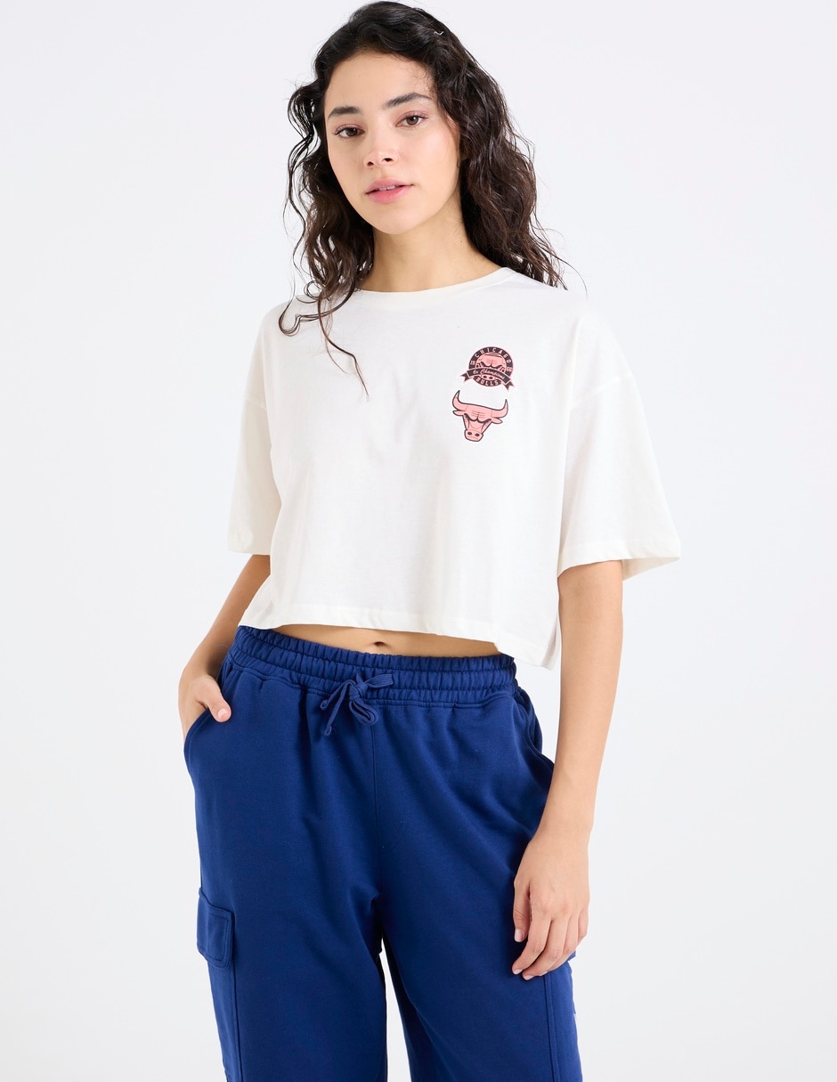 Playera manga corta Nba Chicago Bulls cuello redondo para mujer