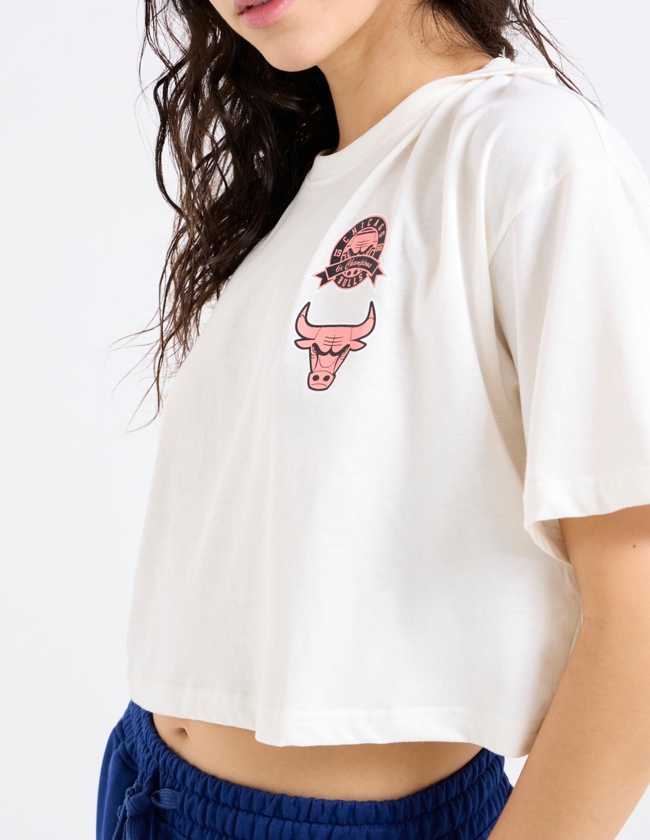 Playera manga corta Nba Chicago Bulls cuello redondo para mujer
