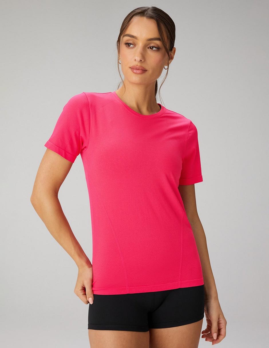Playera manga corta cuello redondo para mujer