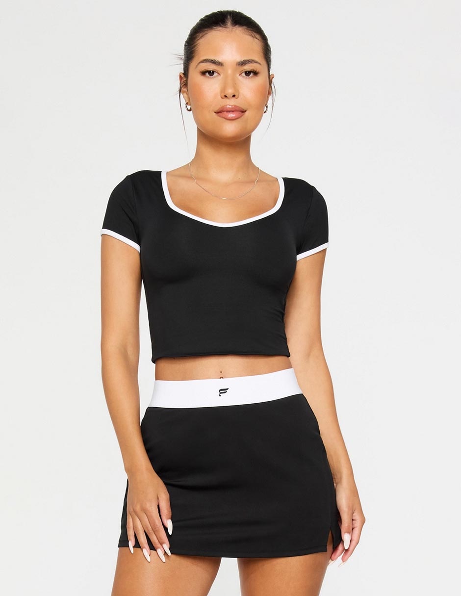 Playera manga corta Becky G cuello redondo para mujer