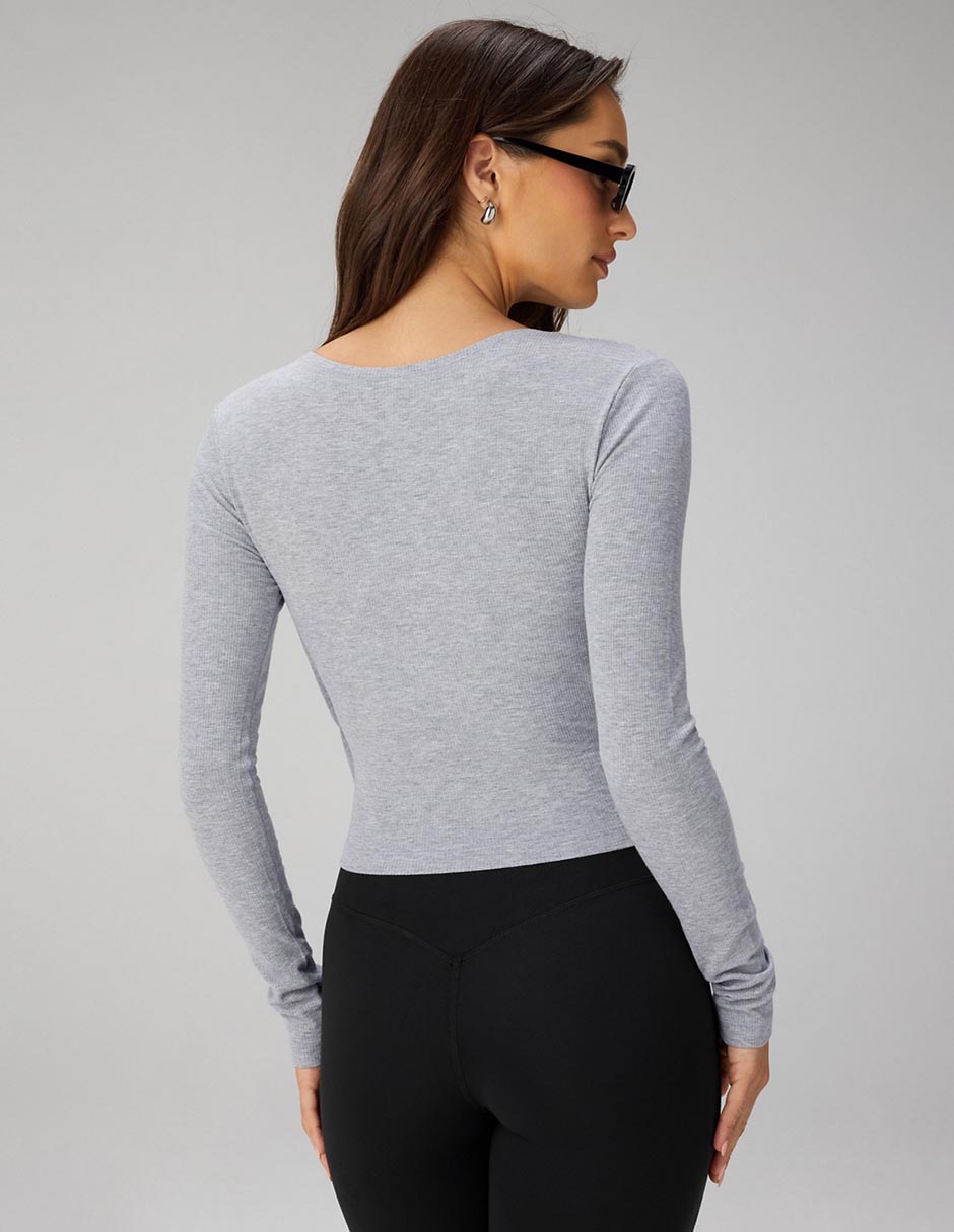 Playera manga larga cuello v mujer 5