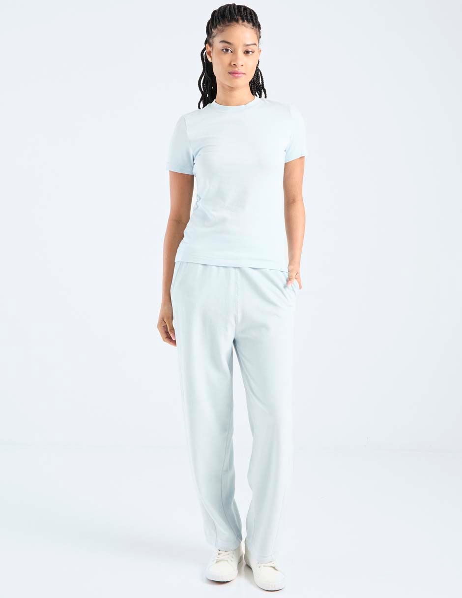 Pants regular con elástico para mujer