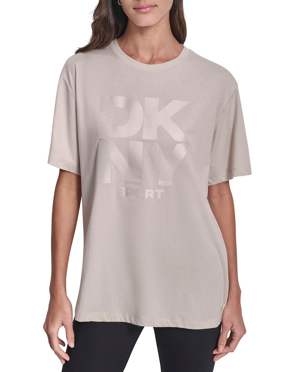 Playera manga corta Dkny cuello redondo para mujer