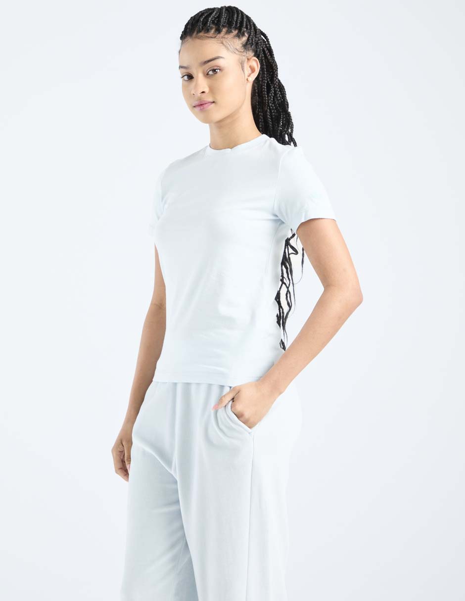 Playera manga corta cuello redondo para mujer 1