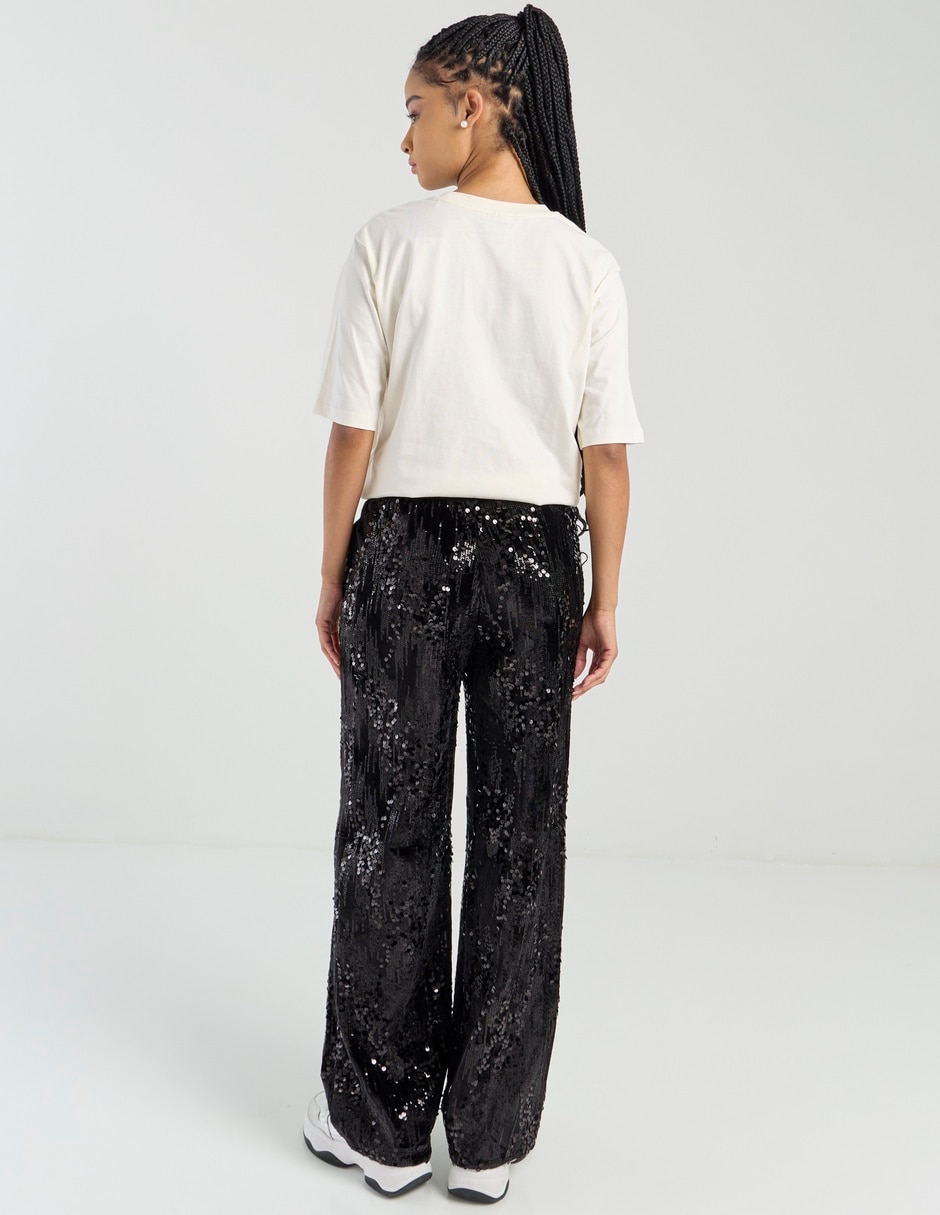 Pants acampanado con jareta para mujer 4