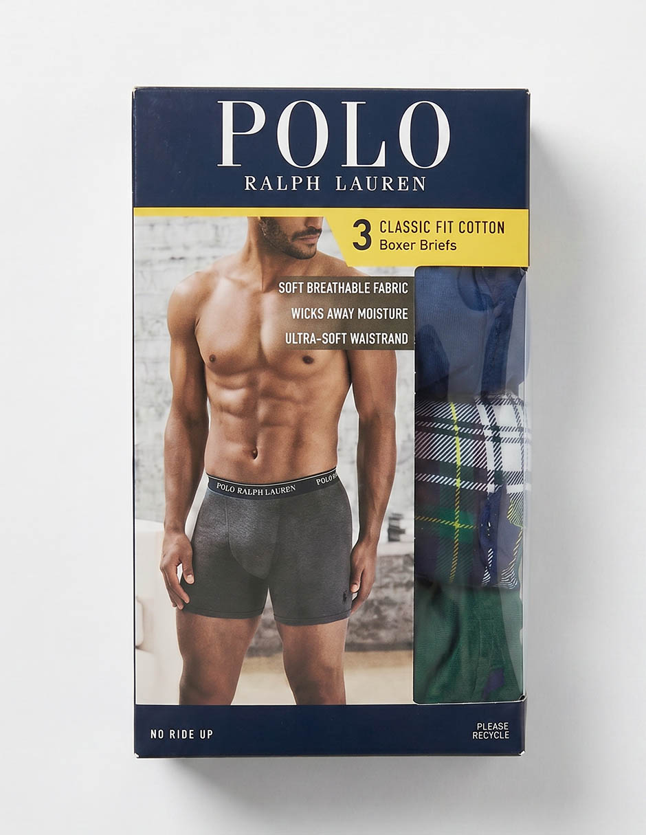 Bóxer brief polo rl de algodón para hombre 3 piezas Bóxer brief polo rl de algodón para hombre 3 piezas