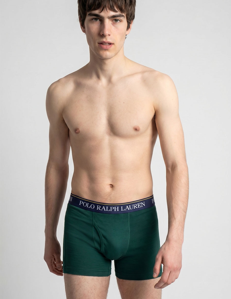 Bóxer brief polo rl de algodón para hombre 3 piezas