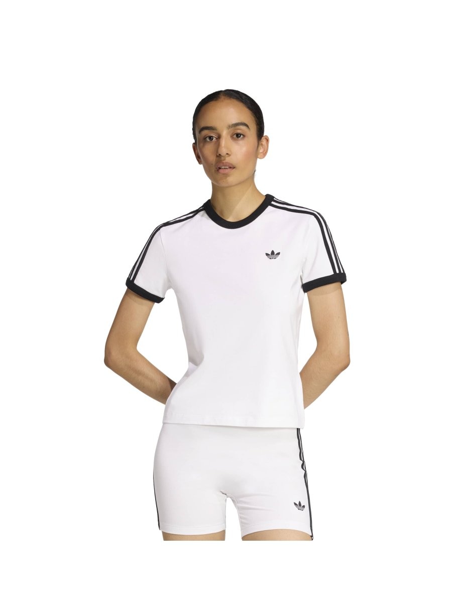 Playera manga corta Adicolor cuello redondo para mujer 2