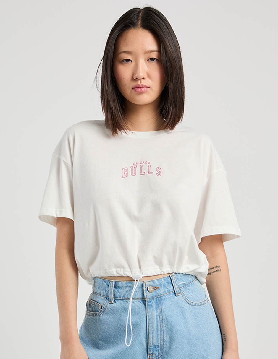 Playera manga corta Nba Chicago Bulls cuello redondo para mujer