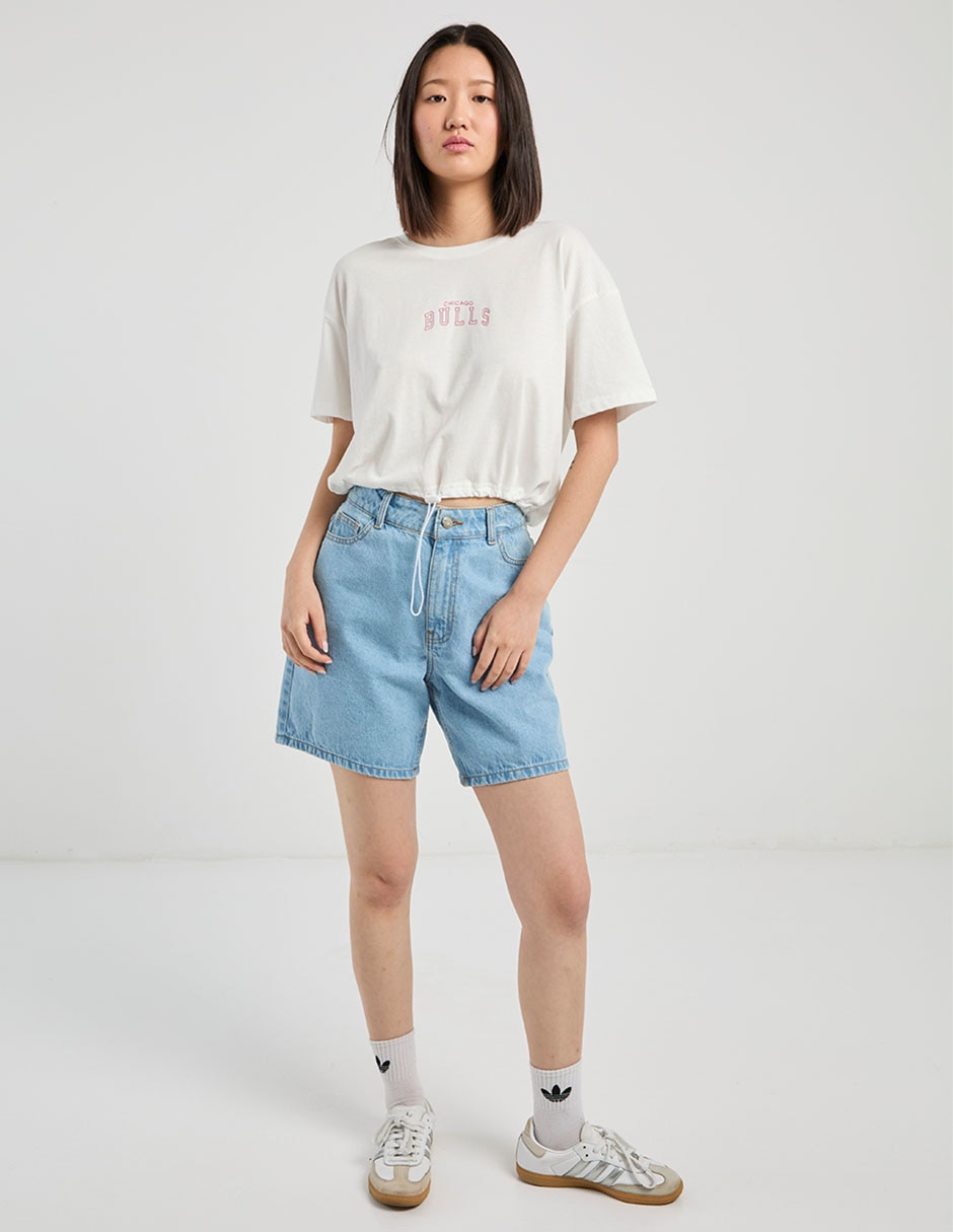 Playera manga corta Nba Chicago Bulls cuello redondo para mujer